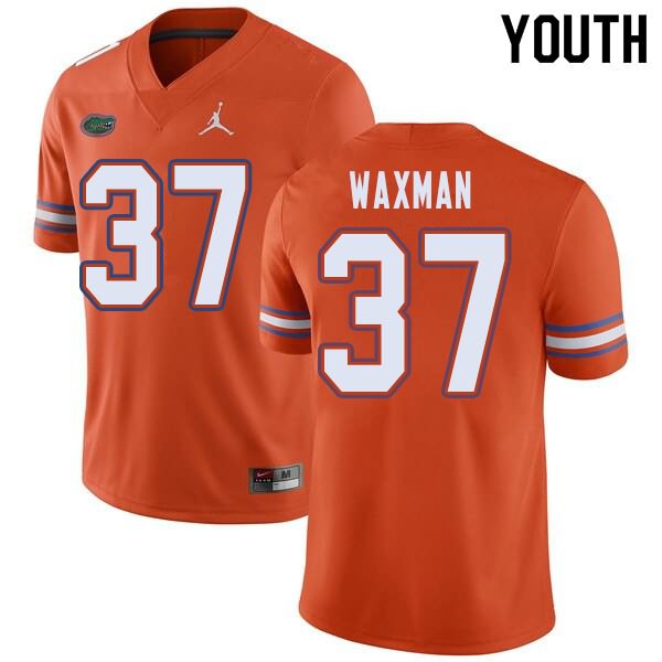 NCAA Florida Gators Tyler Waxman Youth #37 Jordan Brand Orange Stitched Authentic College Football Jersey KEX5464CF
